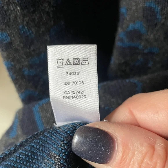 LOFT Grey and Blue Leopard print Sweater Dress - Picture 11 of 12